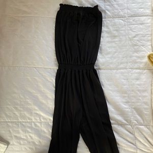 Black strapless jumpsuit